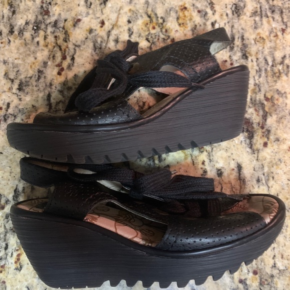 Fly London Shoes - Fly London Ylfa Wedge Lace Up Sandals